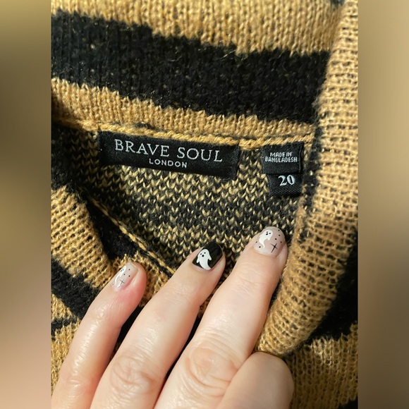 Roll-neck Animal zebra print plus sweater dress UK20/US16 - Picture 6 of 7